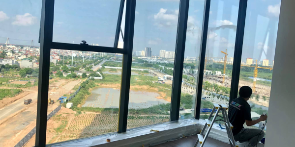 Thi công sơn chống nóng kính tại chung cư Sunshine City, Bắc Từ Liêm