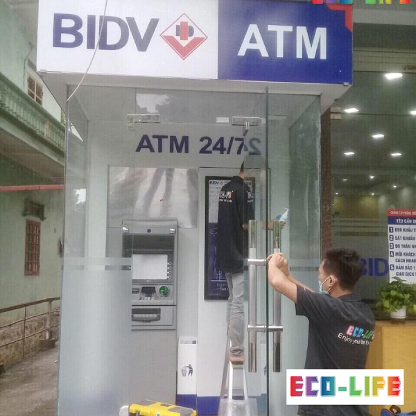Dự án sơn chống nóng kính tại cây ATM - BIDV